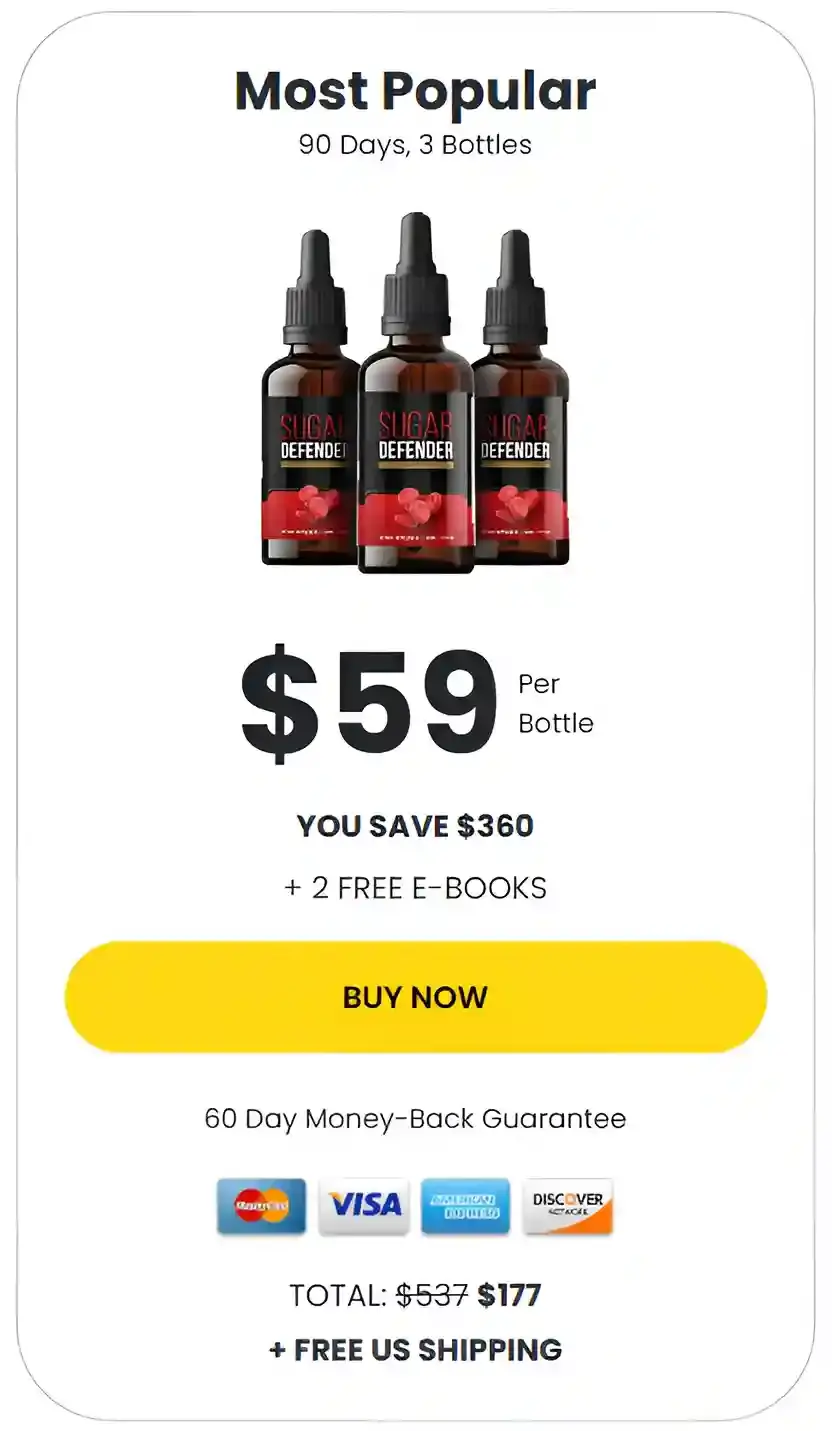 Sugar Defender buy now 3 bottles